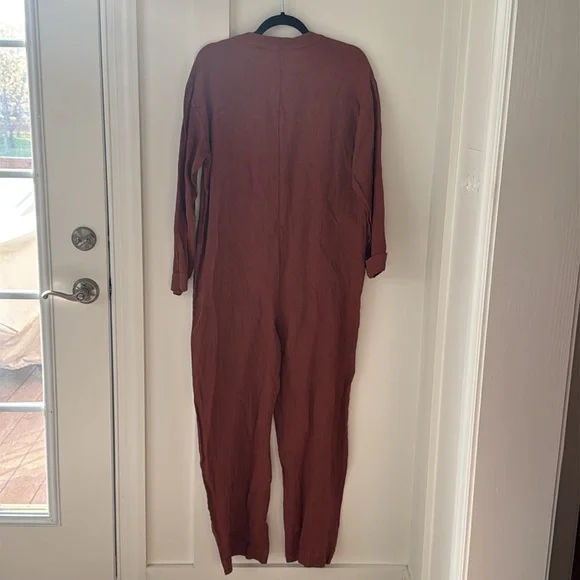 NWT Zara The Veronica Linen jumpsuit In Terracotta Size S - Picture 7 of 10